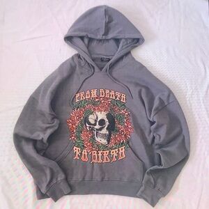 Empyre Gray Skull Graphic Hoodie